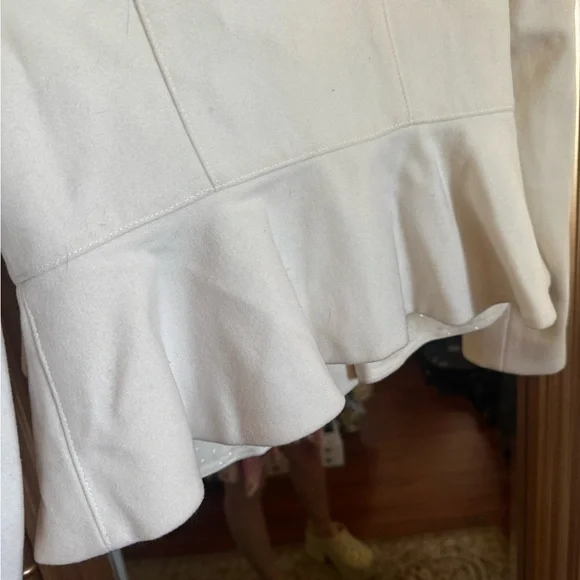 Bebe Y2K fur jacket coat white furry faux fur flattering fit - Picture 5 of 5